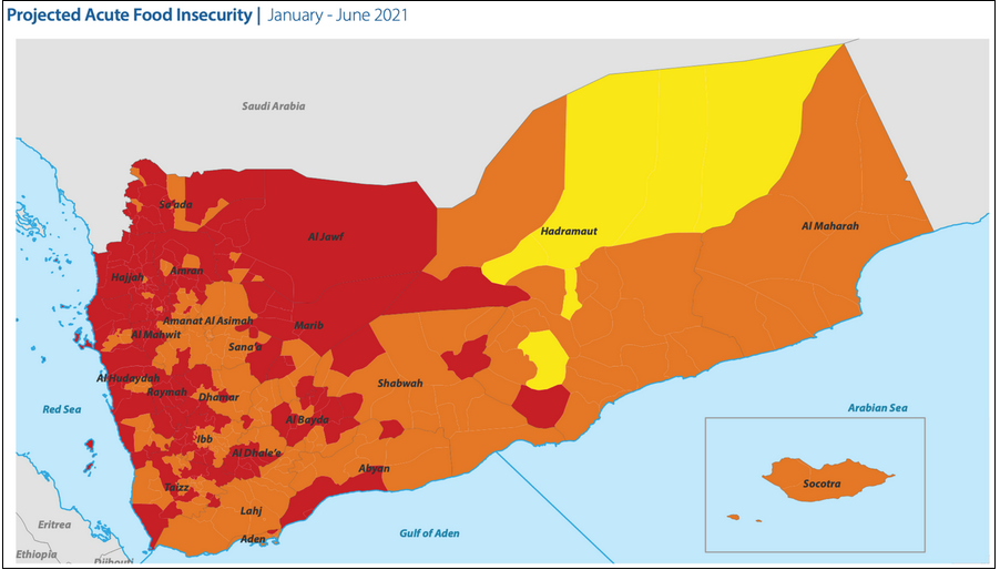 projected acute food insecurity yemen