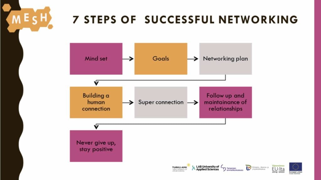 Figure 1. Networking Steps Model (Developed by MESH, 2020) 