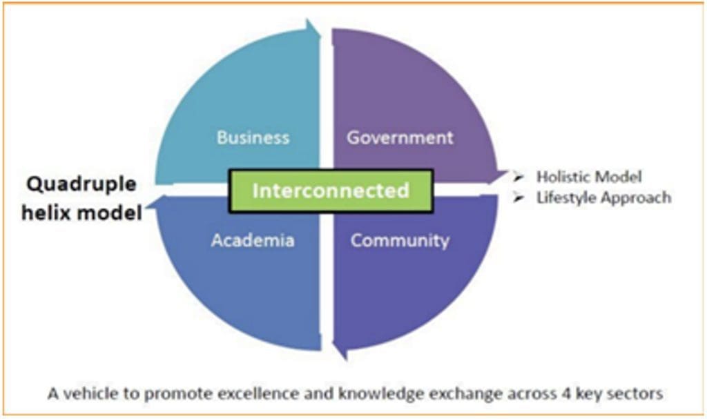 Figure 2. (Quadruple Helix) Model for organising networking initiatives (Carayannis & Campbell, 2009).